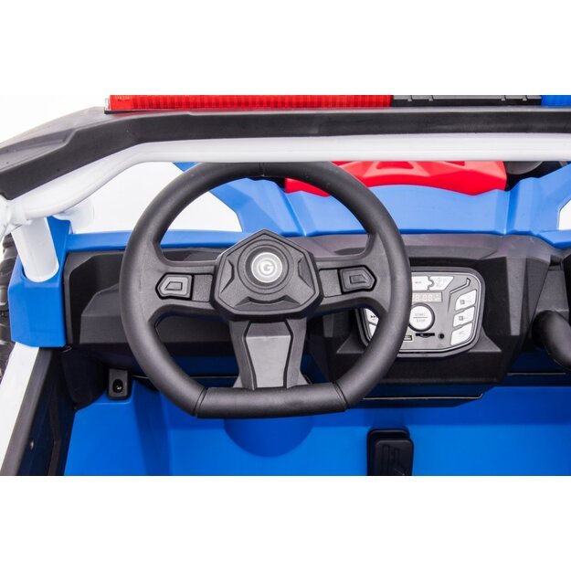 Vienvietis elektromobilis vaikams Policija 4x4 XB-2118, mėlynaas