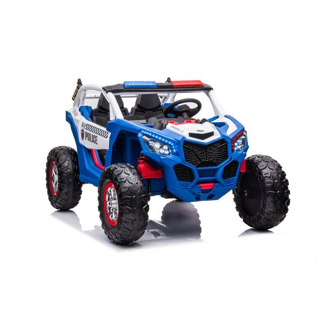 Vienvietis elektromobilis vaikams Policija 4x4 XB-2118, mėlynaas
