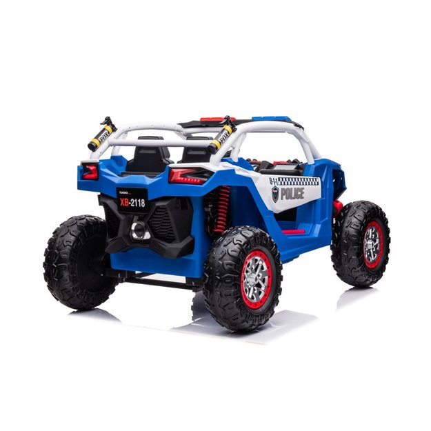 Vienvietis elektromobilis vaikams Policija 4x4 XB-2118, mėlynaas