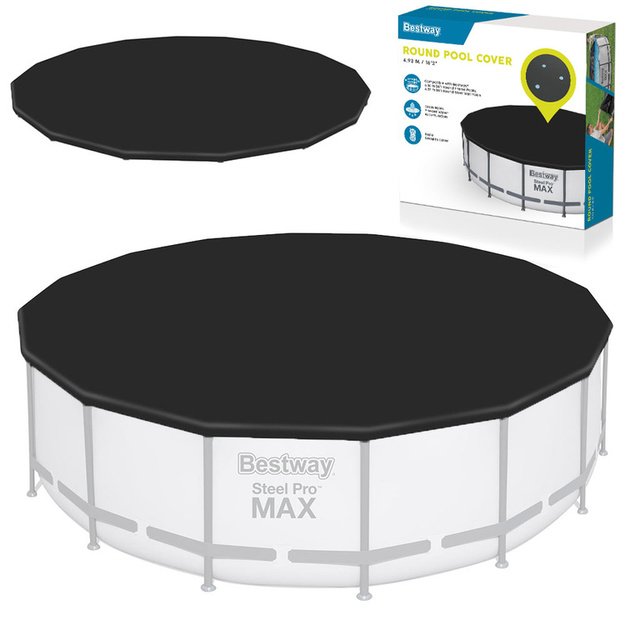 Karkasinio baseino dangtis 488 cm, juodas, Bestway