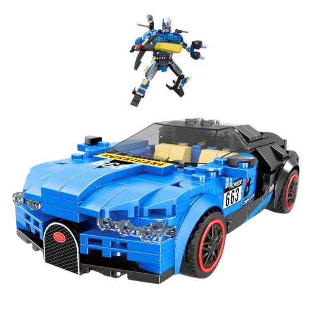 Roboto automobilio GT3 konstruktoriaus rinkinys vaikams 2in1 328 vnt., mėlynas 1