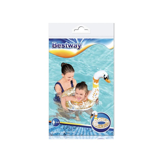 Pripučiamas plaukimo ratas gulbė 61 cm, Bestway, baltas