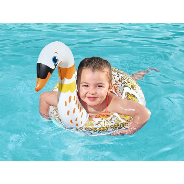 Pripučiamas plaukimo ratas gulbė 61 cm, Bestway, baltas