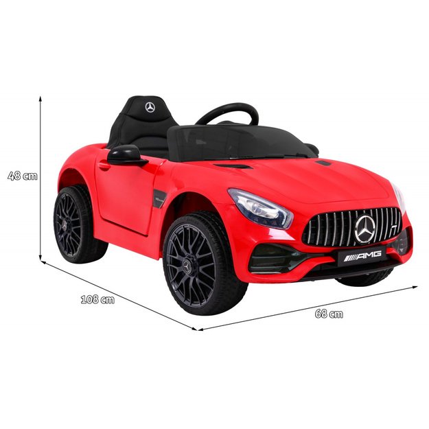 Vienvietis elektromobilis vaikams Mercedes Benz GT, raudonas