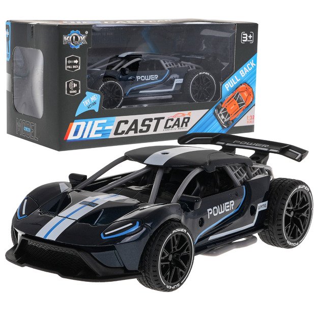 Žaislinis sportinis POWER automobilis vaikams su garso efektais, juodas