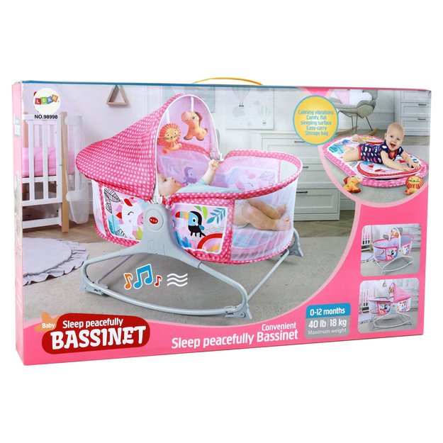 Daugiafunkcinė lovytė 2in1, rožinė 8