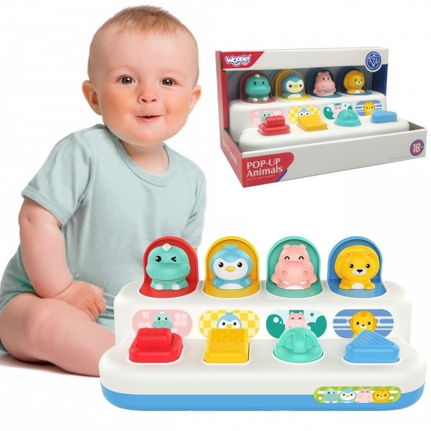Edukacinis žaidimas iššokantis gyvūnas POP-UP WOOPIE BABY 9