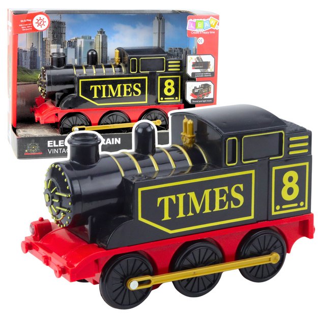 Klasikinis retro lokomotyvas su šviesomis ir garsais