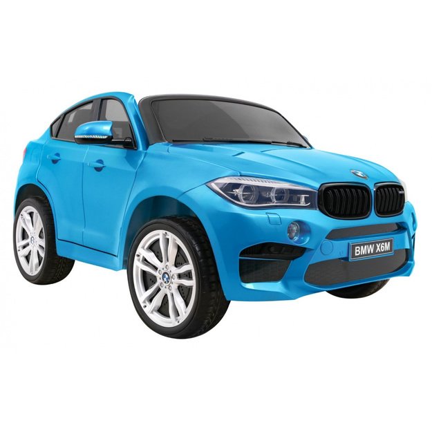 Dvivietis elektromobilis vaikams BMW X6 M XXL, mėlynas lakuotas