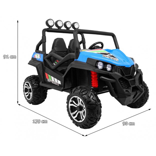 Dvivietis elektromobilis 4x4 bagis Grand Buggy, mėlynas