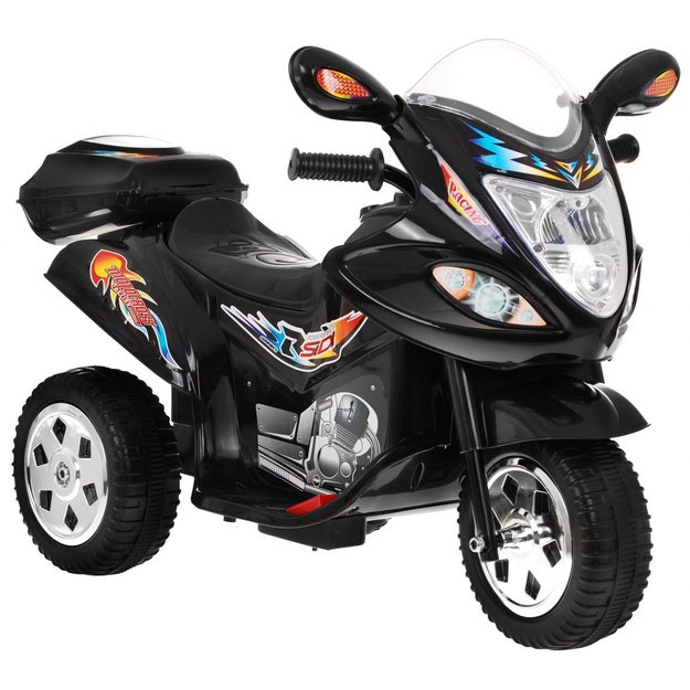 Vaikiškas elektrinis motociklas BJX-088 su trimis ratais, juodas