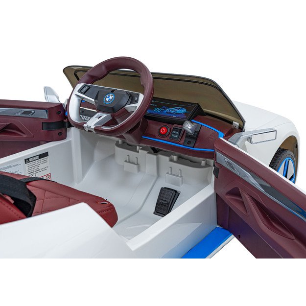 Vienvietis elektromobilis BMW I4, baltas