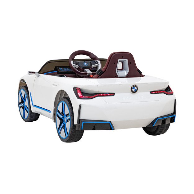 Vienvietis elektromobilis BMW I4, baltas