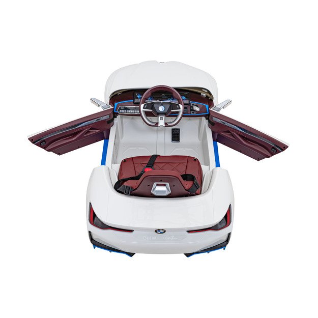 Vienvietis elektromobilis BMW I4, baltas