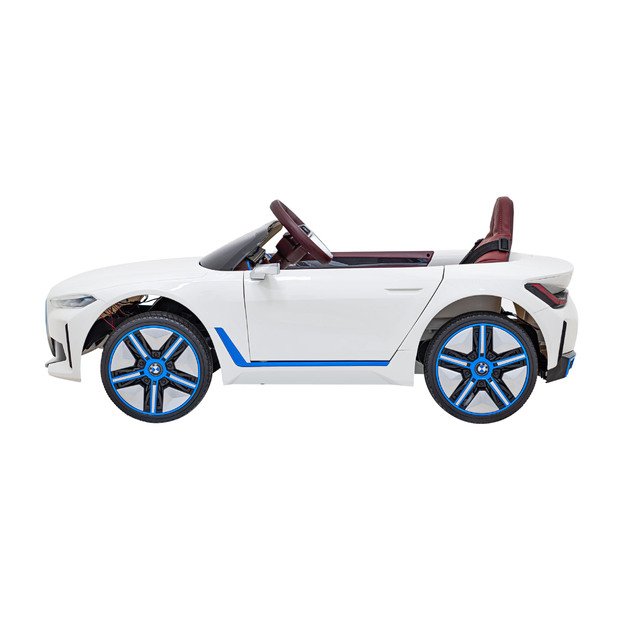 Vienvietis elektromobilis BMW I4, baltas