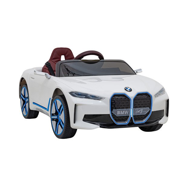 Vienvietis elektromobilis BMW I4, baltas