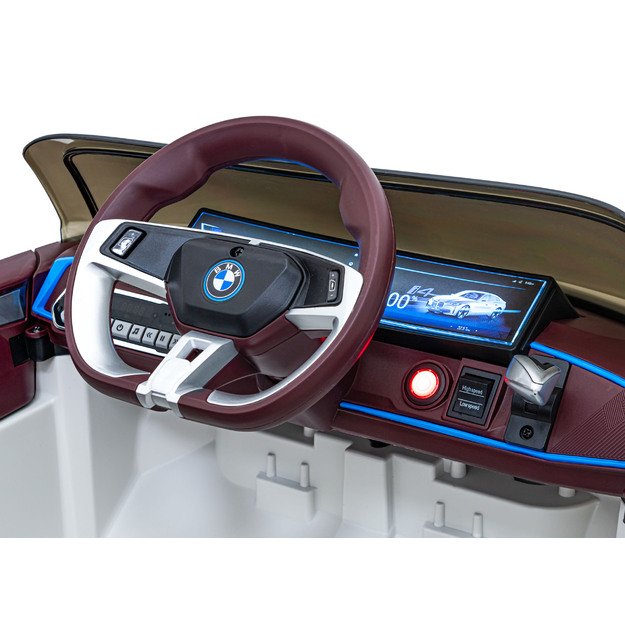 Vienvietis elektromobilis BMW I4, baltas