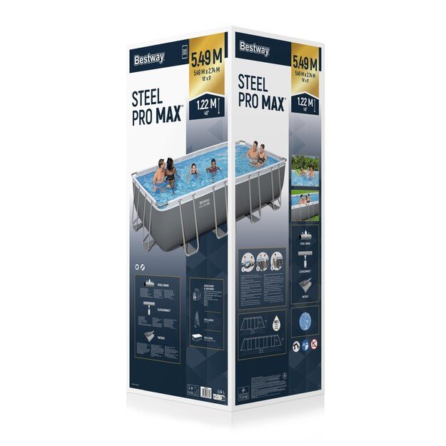 Karkasinis sodo baseinas 549x274x122 cm SteelPRO, BESTWAY