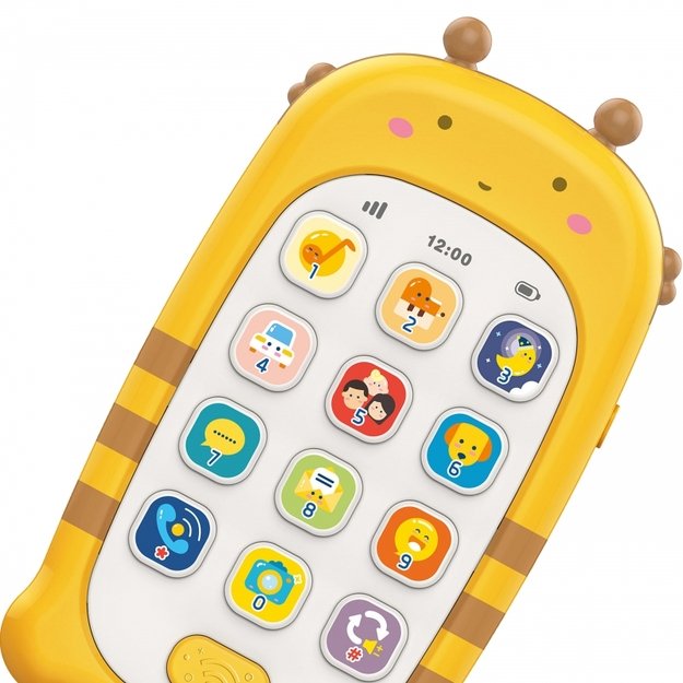 Interaktyvus mobilusis telefonas su garsais, geltonas, WOOPIE BABY