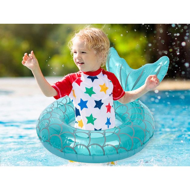 Vaikiškas pripučiamas plaukimo ratas su peleku, mėlynas