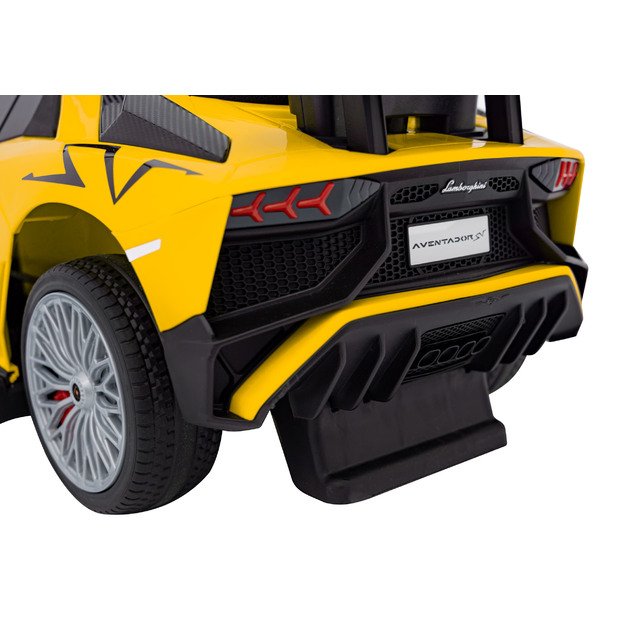 Paspiriama mašinėlė - stumdukas Lamborghini Aventador SV  vaikams, geltona