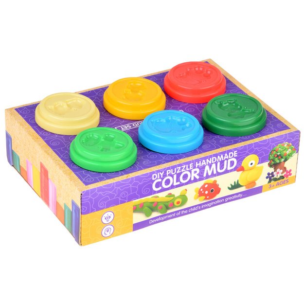 Spalvoto plastilino rinkinys 6 vnt.