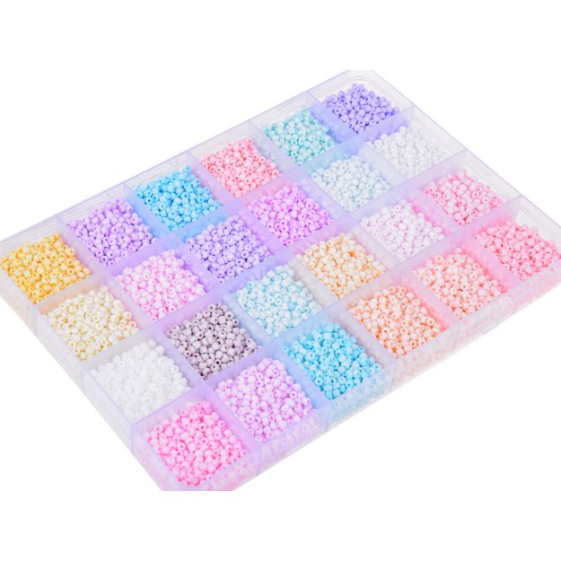Pastelinių karoliukų rinkinys apyrankėms kurti 24 spalvos