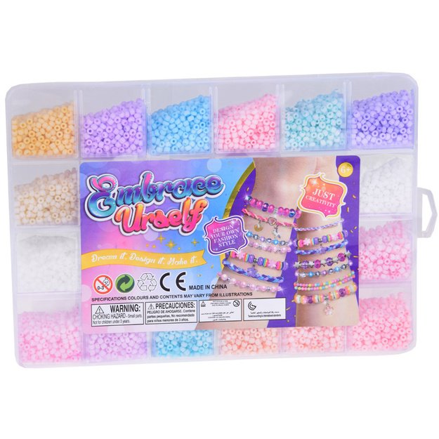 Pastelinių karoliukų rinkinys apyrankėms kurti 24 spalvos