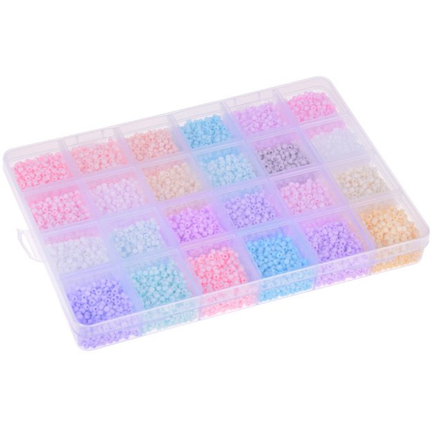 Pastelinių karoliukų rinkinys apyrankėms kurti 24 spalvos