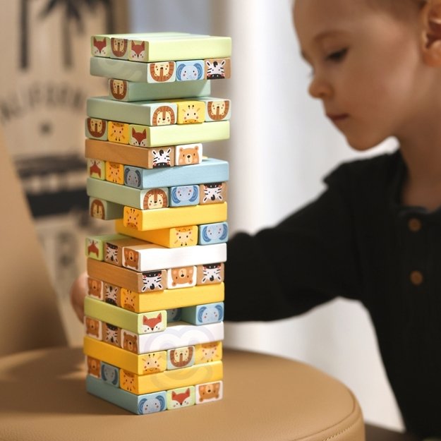 Medinis arkadinis vikrumo žaidimas 82 el. „Wobbly Tower“, WOOPIE GREEN