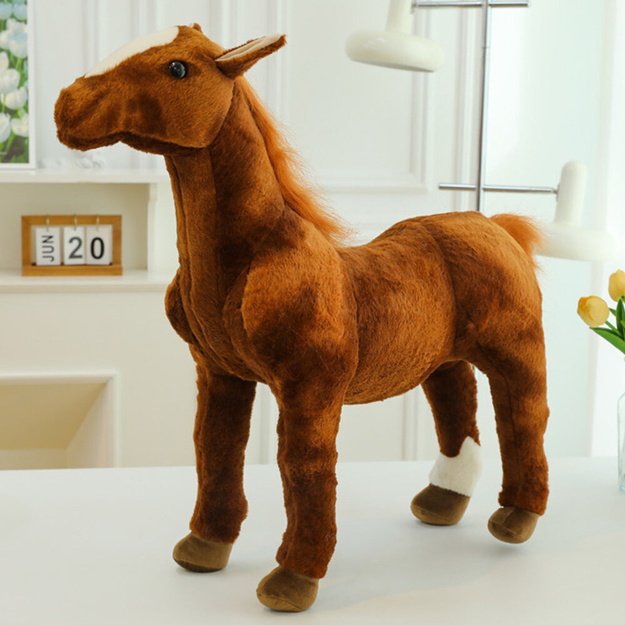 Pliušinis arklys „Snuggle Toy“, ruddas