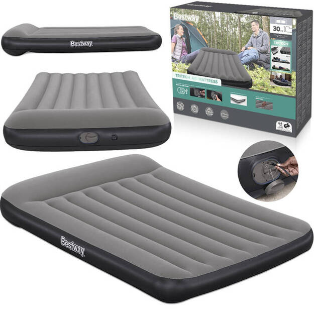 Pripučiamas dvivietis čiužinys „Tritech“ su įmontuotu USB siurbliu 191x137 cm , Bestway