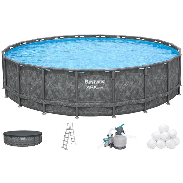 Karkasinis sodo baseinas 610x132cm su priedais „Bestway APX365 Rack Pool“ 