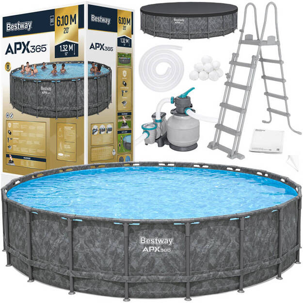 Karkasinis sodo baseinas 610x132cm su priedais „Bestway APX365 Rack Pool“ 