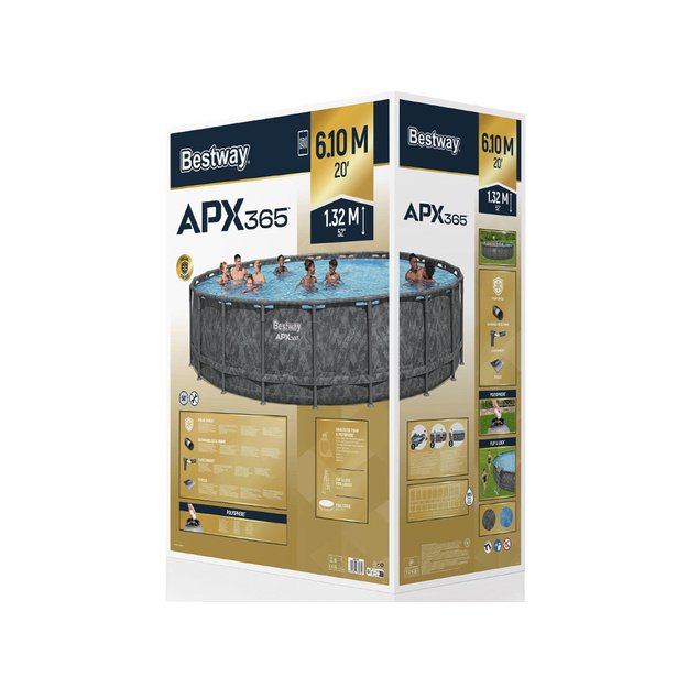 Karkasinis sodo baseinas 610x132cm su priedais „Bestway APX365 Rack Pool“ 