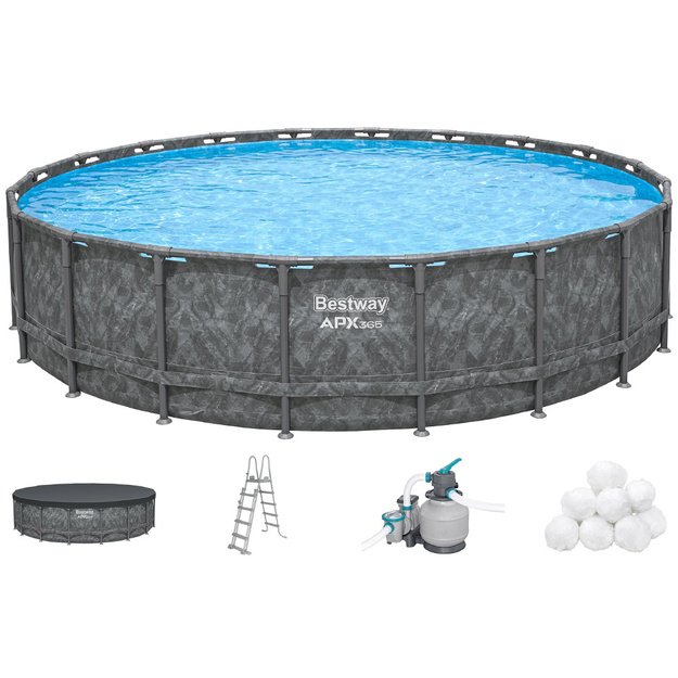 Karkasinis sodo baseinas 610x132cm su priedais „Bestway APX365 Rack Pool“ 