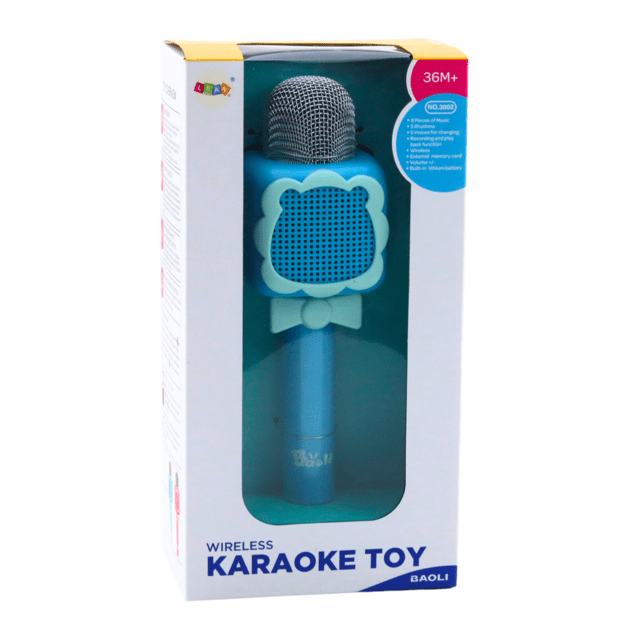 Belaidis karaoke mikrofonas su „Bluetooth“ ir balso keitimu, mėlynas