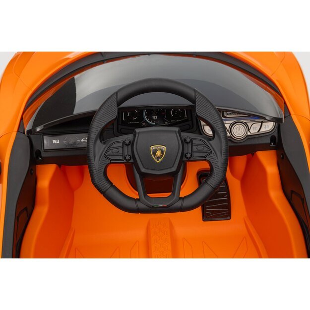 Vienvietis elektromobilis vaikams Lamborghini Revuelto, oranžinis