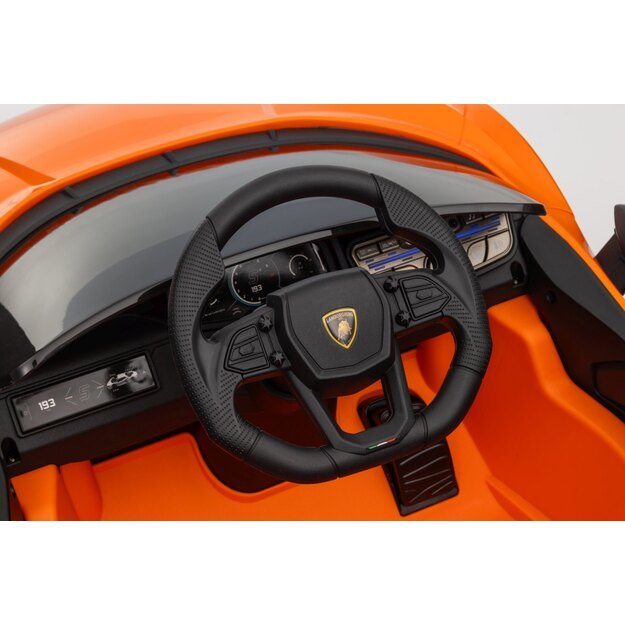 Vienvietis elektromobilis vaikams Lamborghini Revuelto, oranžinis