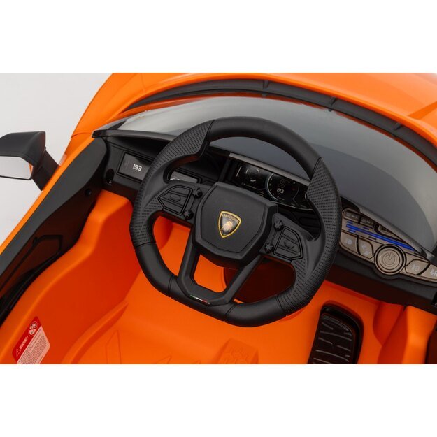 Vienvietis elektromobilis vaikams Lamborghini Revuelto, oranžinis