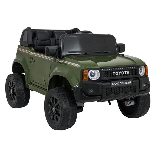 Vienvietis elektrinis džipas vaikams Toyota Land Cruiser PRADO, žalias
