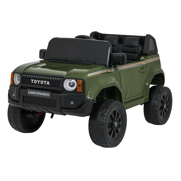 Vienvietis elektrinis džipas vaikams Toyota Land Cruiser PRADO, žalias
