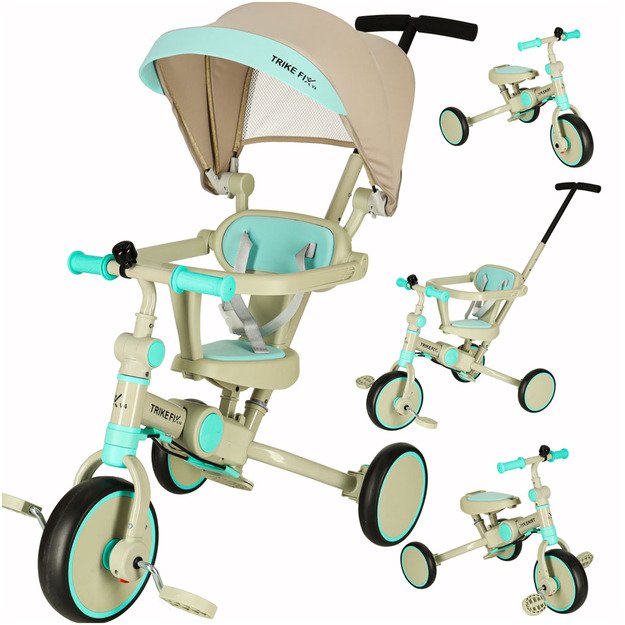 Vaikiškas triratukas su stogeliu ,,Trike Fix V4", turkio spalva