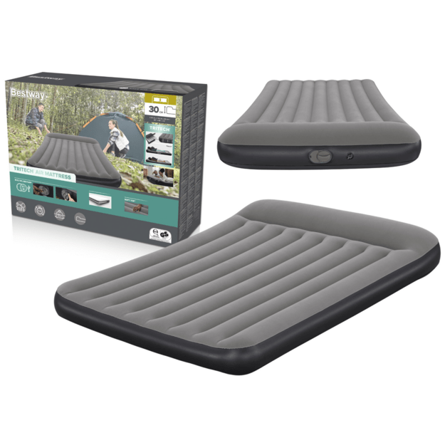 Pripučiamas dvivietis čiužinys su įmontuota pompa 150x203x30cm, Bestway 671BS