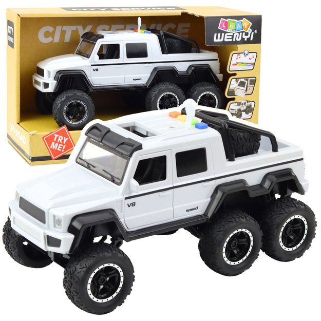 Žaislinis visureigis „Fractal drive6x6“, baltas