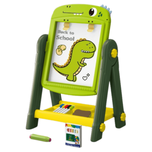 Edukacinė dvipusė magnetinė lenta su dinozauro motyvu, žalia 1
