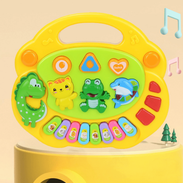 Interaktyvus muzikinis pianinas vaikams, geltonas