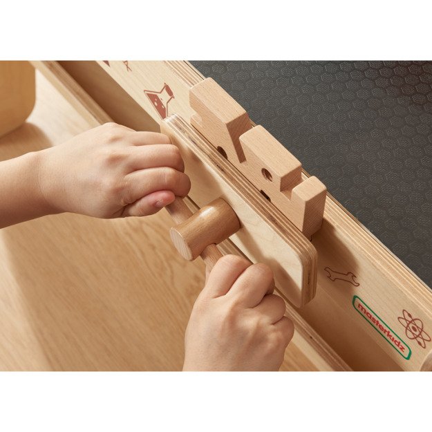 Medinė XXL Montessori STEM dirbtuvė su įrankiais ir priedais, MASTERKIDZ