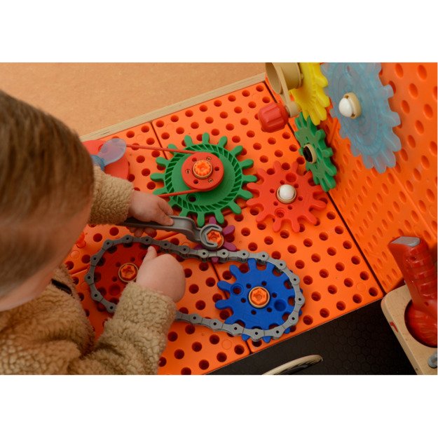 Medinė XXL Montessori STEM dirbtuvė su įrankiais ir priedais, MASTERKIDZ