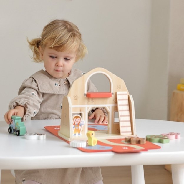 Medinė sulankstoma ferma lagaminėlyje su gyvūnais, TOOKY TOY 4